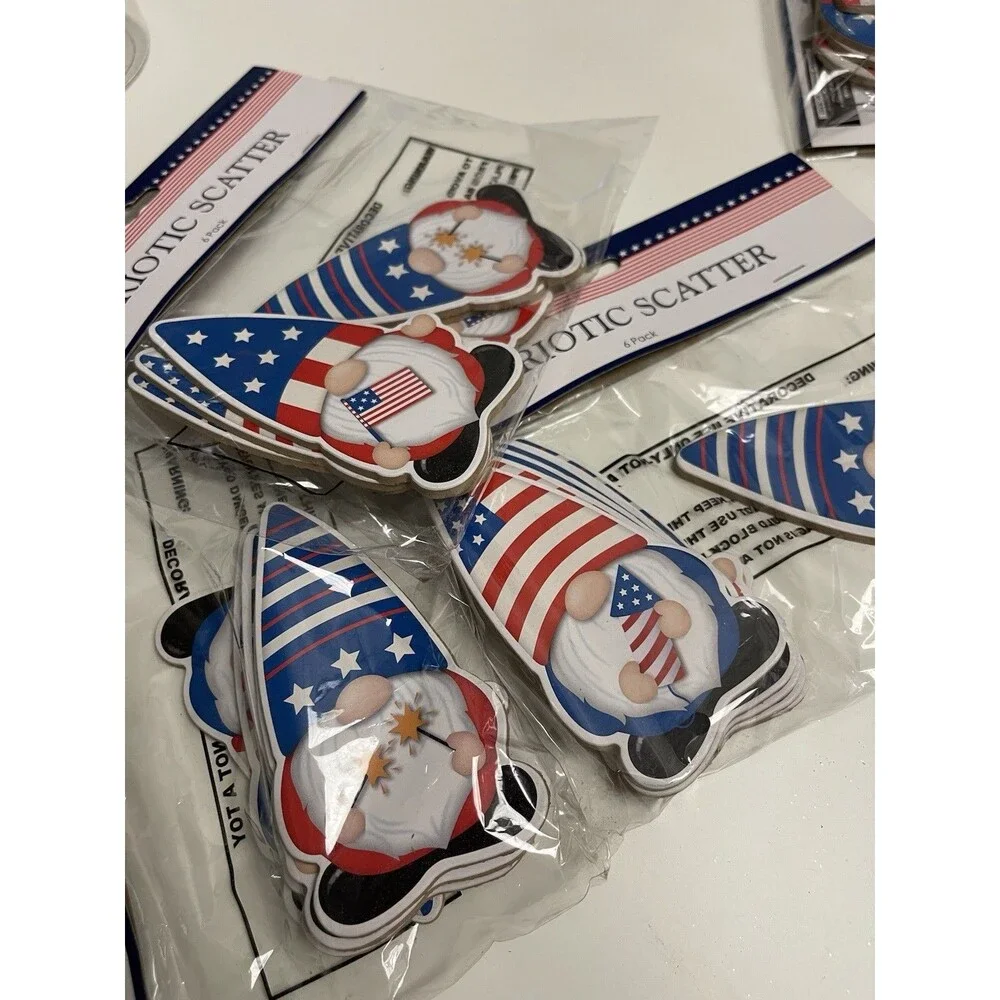 Lot of Patriotic 4th of July Decor Scatter Figurines Bottles Gift Boxes American